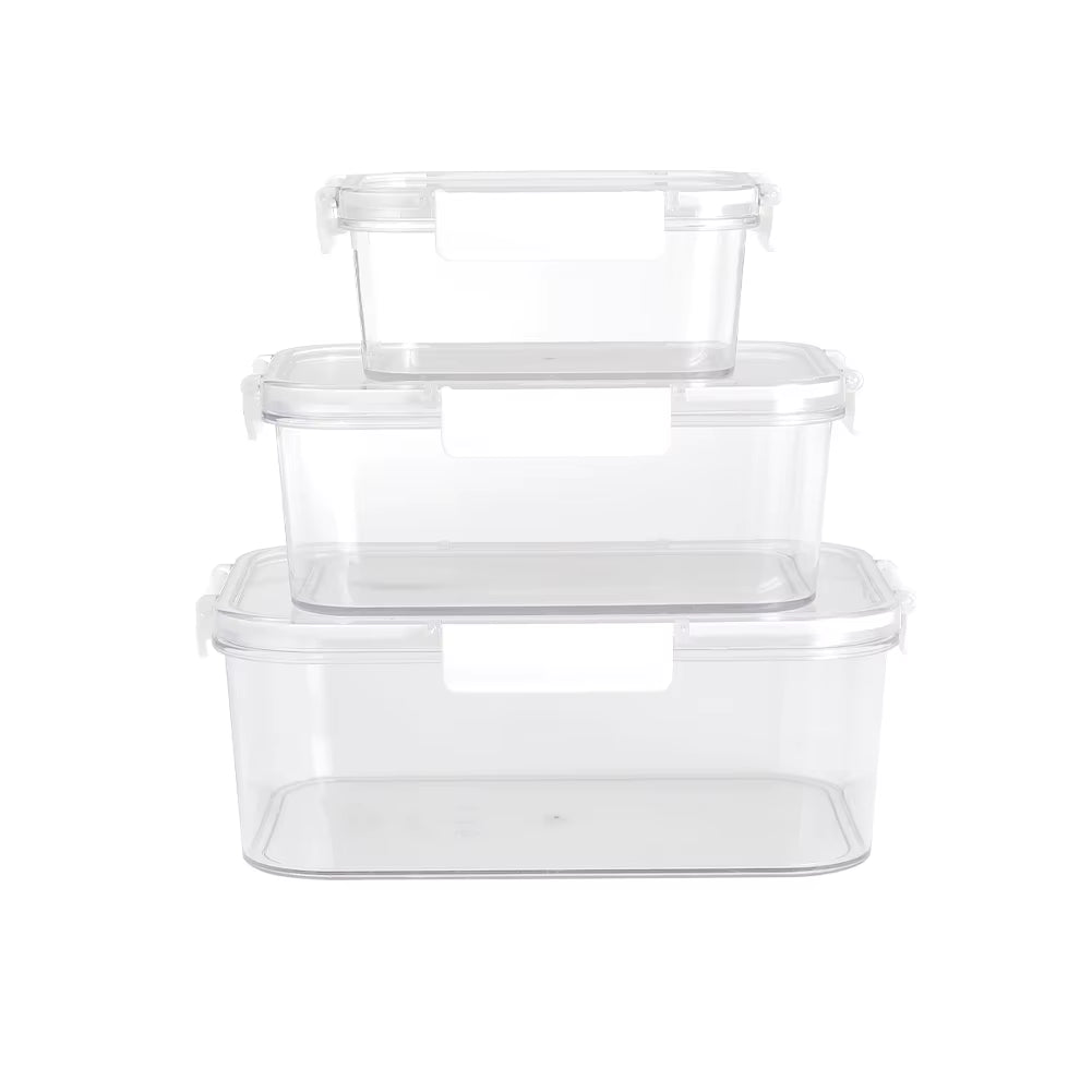 3Pcs Transparent Stackable Bento Lunch Box Set
